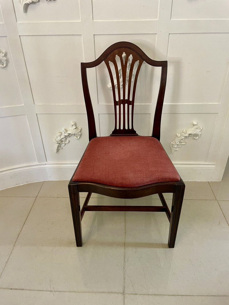 Set of 8 Antique Victorian Quality Mahogany Dining Chairs - Image 7